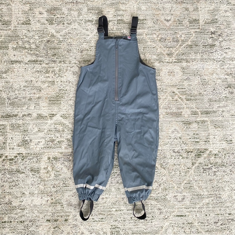 Zara Rubberized Water-Resistant Blue Gray Kids Overalls Warm Size 2 Years
